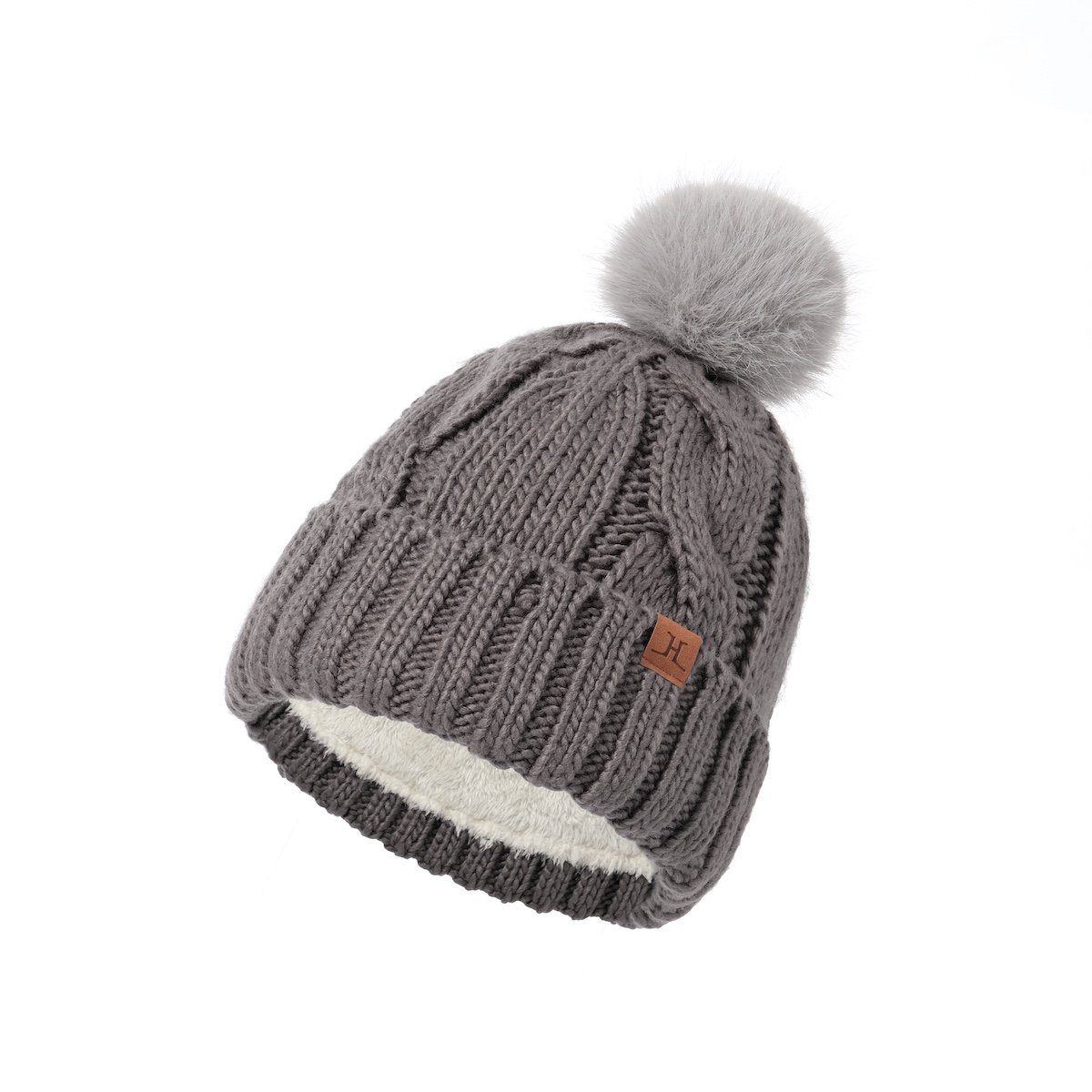 Winter Fleece-Lined Pom-Pom Knit Beanie (Thick Warm Style) - Image 8