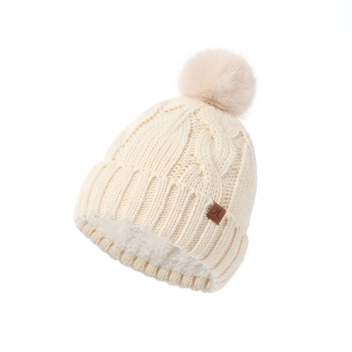 Winter Fleece-Lined Pom-Pom Knit Beanie (Thick Warm Style) - Image 3