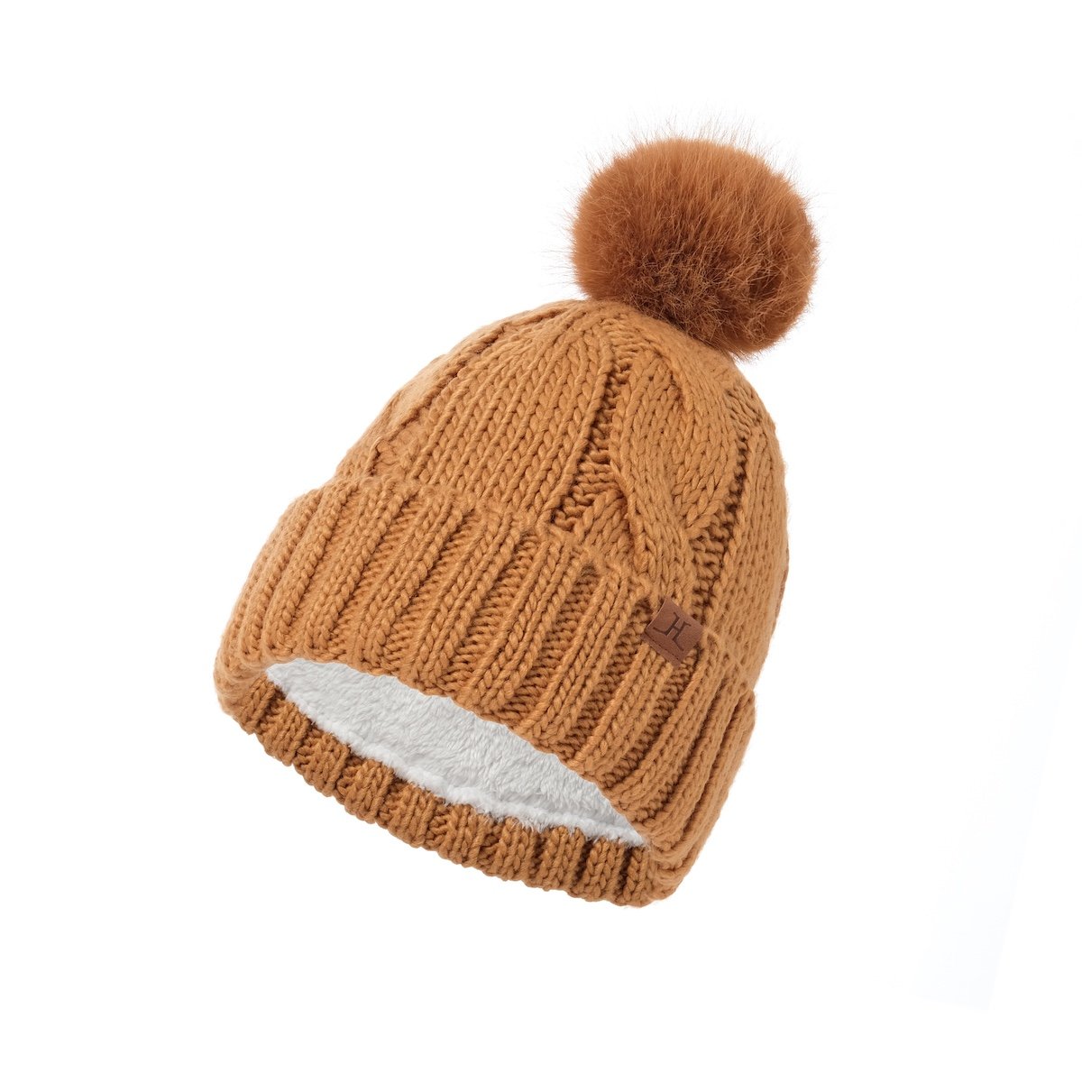 Winter Fleece-Lined Pom-Pom Knit Beanie (Thick Warm Style)
